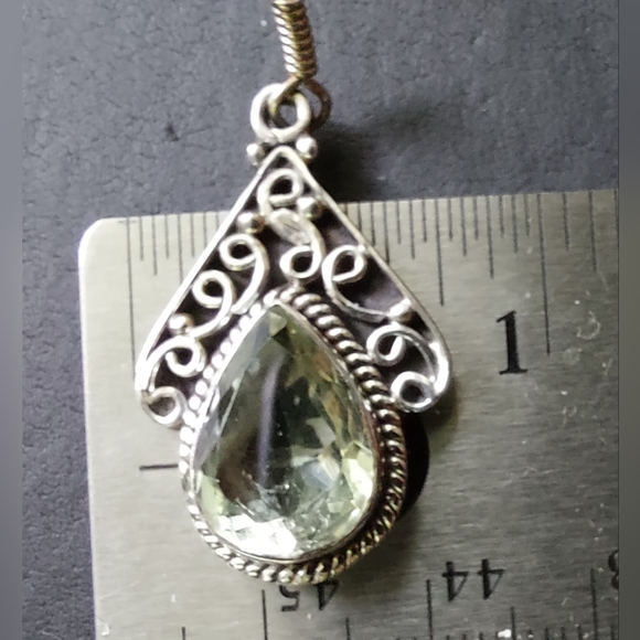 Sterling Silver Prasiolite earrings - Picture 4 of 4